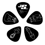 Фото:Planet Waves 1CBK4-10JS Joe Satriani Медиаторы, черные, 10шт, средние