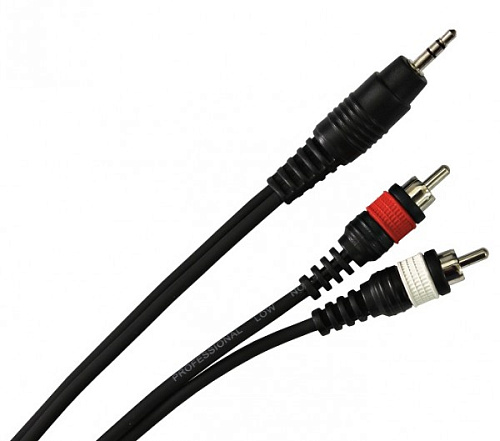 STANDS & CABLES YC-028-1.8 Аудио кабель мини-Jack 3,5 мм стерео - 2xRCA, 1,8 м