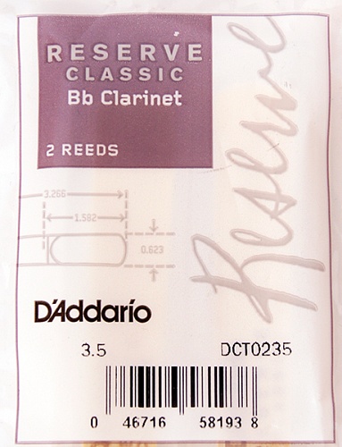 Rico DCT0235 Reserve Classic Трости для кларнета Bb, размер 3.5, 2 шт.