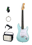 Фото:Belcat BST-KIT-BL Электрогитара с комбоусилителем и аксессуарами, голубая