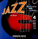 Фото:Thomastik JF344 Jazz Flat Wound Комплект струн для бас-гитары, никель, плоская оплетка, 43-100