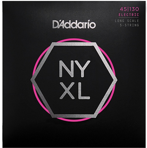 D'Addario NYXL45130 NYXL    5- -, Long Scale, Reg Light, 45-130