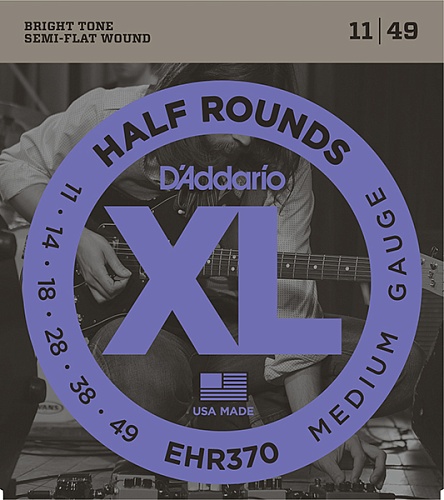 D'Addario EHR370 Half Round    , Medium, 11-49