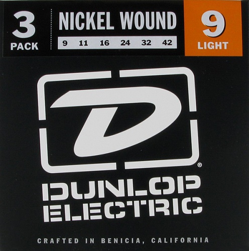 Dunlop 3PDEN0942   , 3 , , Light, 9-42
