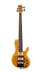 Фото:Cort A5-Plus-SC-AOP Artisan Series Бас-гитара 5-струнная, цвет янтарь, с чехлом