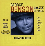 Фото:Thomastik GB114 George Benson Jazz Комплект струн для акустической гитары, плоская оплетка, 14-55