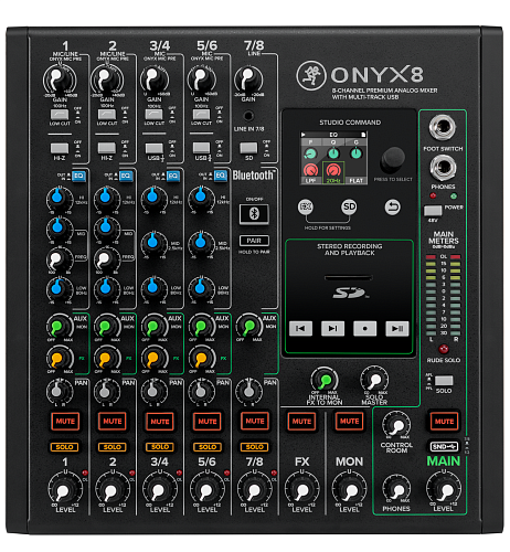 Mackie ONYX8 8-канальный микшер с поканальной записью, процессором эффектов и USB