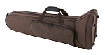 Фото:GEWA Trombone Case Compact Brown Легкий кофр-рюкзак для бас-тромбона, плечевой ремень, цвет коричневый
