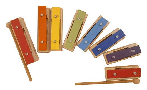 Sinkopa SGBS8-C Металлофон разборный (глокеншпиль) сопрано 8 нот, 2 палочки, цветной