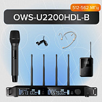 Фото:Октава OWS-U2200HD01L02-B Двухканальная радиосистема, ручной, головной, петличный микрофон
